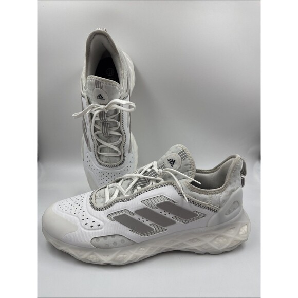 Adidas Web Boost White Silver Metallic GZ0934 Low Top Sneaker Shoes Men Size 13 - Picture 1 of 16